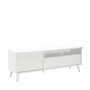 Hanah Home Soporte de TV Tvr-511-Dd-1 Blanco, Tablero de Partículas Recubierto de Melamina, Mueble Salón Elegante y Moderno con Amplio Almacenamiento